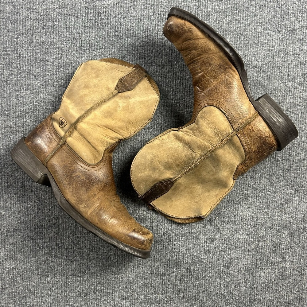 Ariat Boots Mens Size 10.5 D Brown Leather Western Square Toe Pull On 10002114